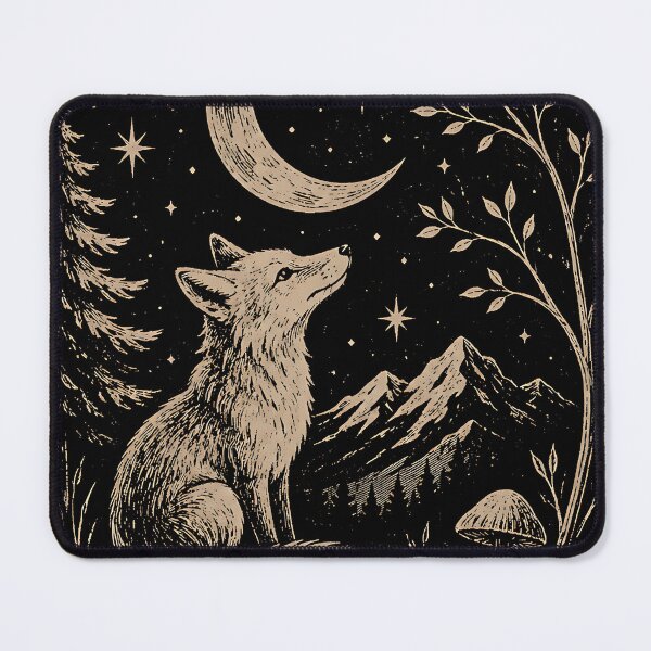 Item preview, Vintage Celestial Fox & Moon Mountain  designed and sold by Jaideep Walia.