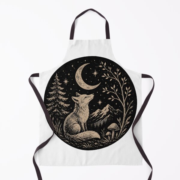 Item preview, Vintage Celestial Fox & Moon Mountain  designed and sold by Jaideep Walia.