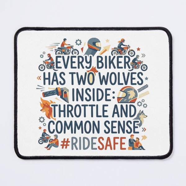 Item preview, Every biker has two wolves inside: throttle and common sense. T-shirt designed and sold by PanwarTees.