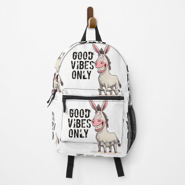 Item preview, Good Vibes Only Smiling Donkey Retro Cartoon Distressed Typography designed and sold by DesignArtist.ia.