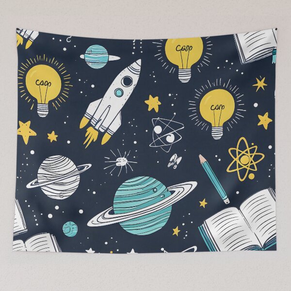 Item preview, Whimsical Science and Outer Space Doodle Pattern designed and sold by Paulocdias.