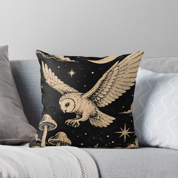 Item preview, Vintage Celestial Barn Owl & Mushrooms  designed and sold by Jaideep Walia.