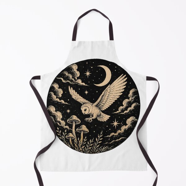 Item preview, Vintage Celestial Barn Owl & Mushrooms designed and sold by Jaideep Walia.