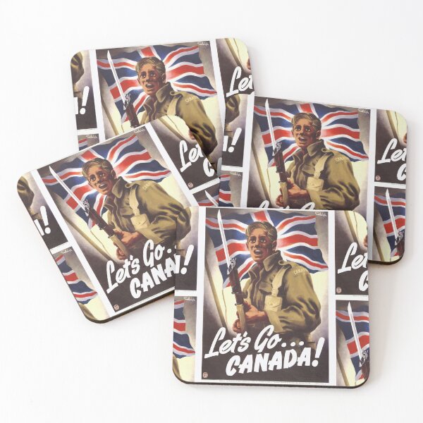 Item preview, Vintage WWII Canadian Propaganda Poster | Let's Go Canada | Soldier & Union Jack | Bold Patriotic Wall Art | Military History designed and sold by artofuniverse.