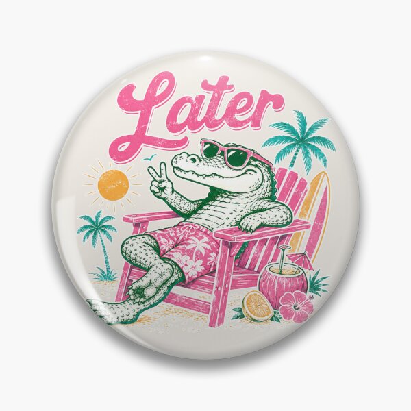 Item preview, See You Later – Retro Summer Alligator Beach Vacation Design designed and sold by deslydesign.