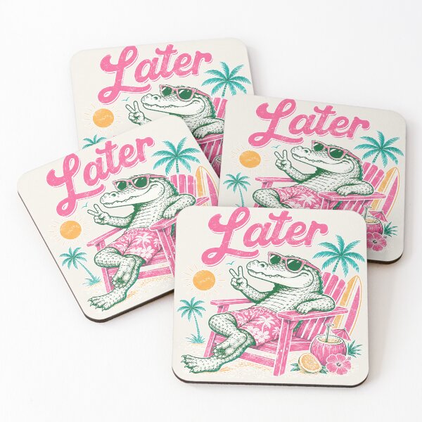 Item preview, See You Later – Retro Summer Alligator Beach Vacation Design designed and sold by deslydesign.