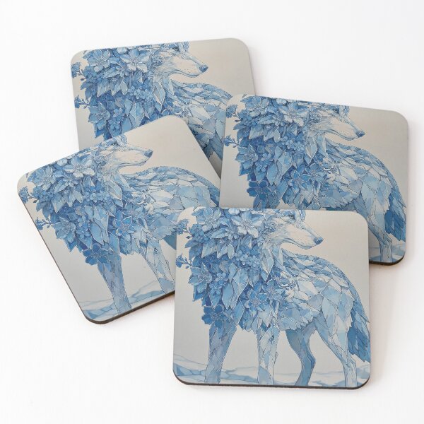 Item preview, Blue Floral Wolf Fantasy Art designed and sold by Visual Foundry.