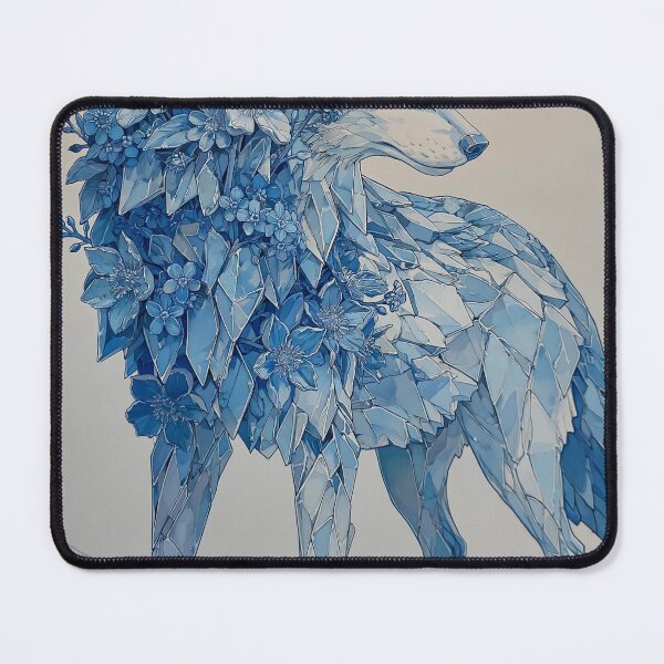 Item preview, Blue Floral Wolf Fantasy Art designed and sold by Visual Foundry.