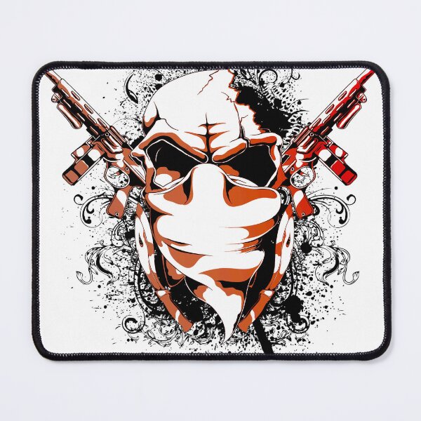 Item preview, skull with assault rifles designed and sold by BubbleArt001.