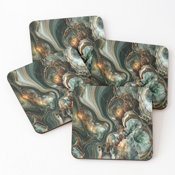 Item preview, Emerald Agate Marble Flow Abstraction designed and sold by CosmicGlyph.