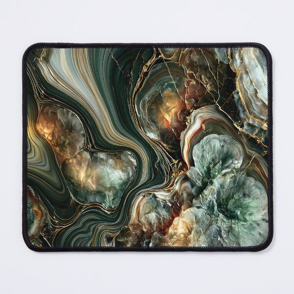 Item preview, Emerald Agate Marble Flow Abstraction designed and sold by CosmicGlyph.
