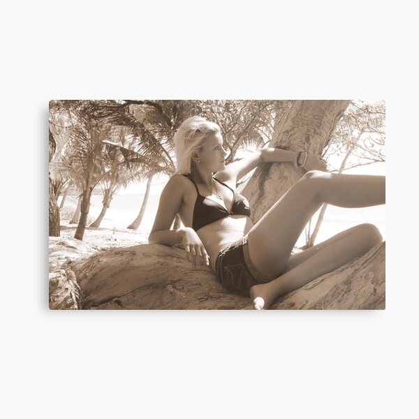 Paperbark Series - Sepia Sun Metal Print
