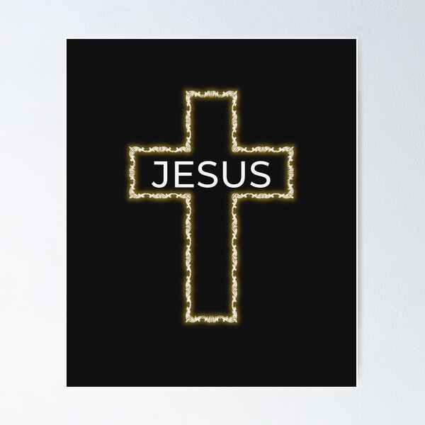 Item preview, Jesus Cross Christian Aesthetic | Gold Glowing Cross Faith Design designed and sold by QuietRootStudio.