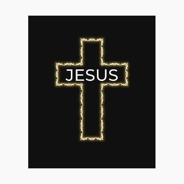 Item preview, Jesus Cross Christian Aesthetic | Gold Glowing Cross Faith Design designed and sold by QuietRootStudio.