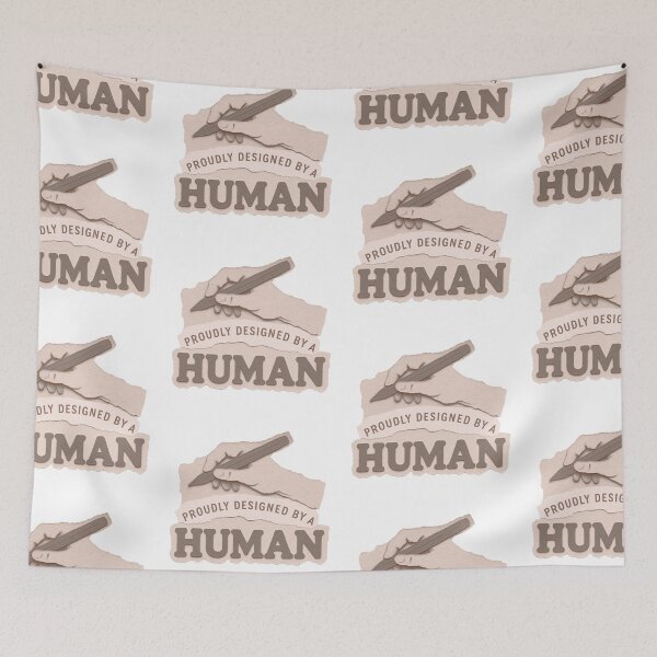Item preview, Proudly Designed By A Human Anti AI designed and sold by SnD4U.