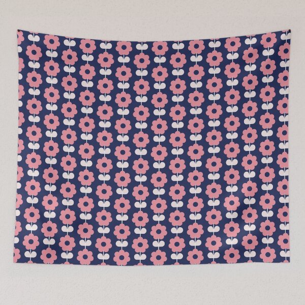 Item preview, Retro Pink and Blue Daisy Flowers Floral Pattern designed and sold by winterpumpkin.