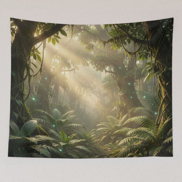 Item preview, Golden Rainforest Glow – A mystical tropical landscape full of light, depth and atmospheric tranquility designed and sold by FotoworldEdel.