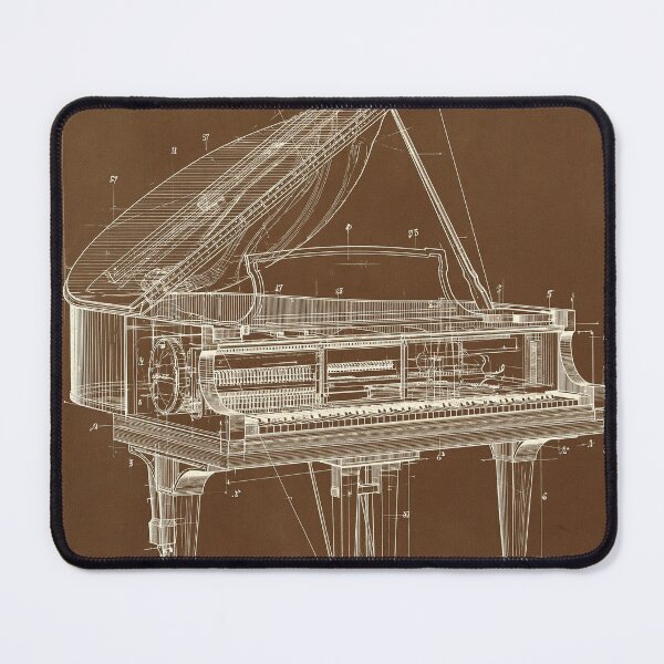 Item preview, Grand Piano Technical Blueprint Diagram designed and sold by Visual Foundry.