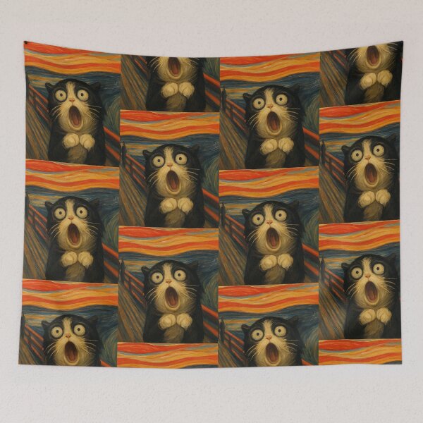 Item preview, The Cat Scream – Funny Parody Art designed and sold by flowerpower999.