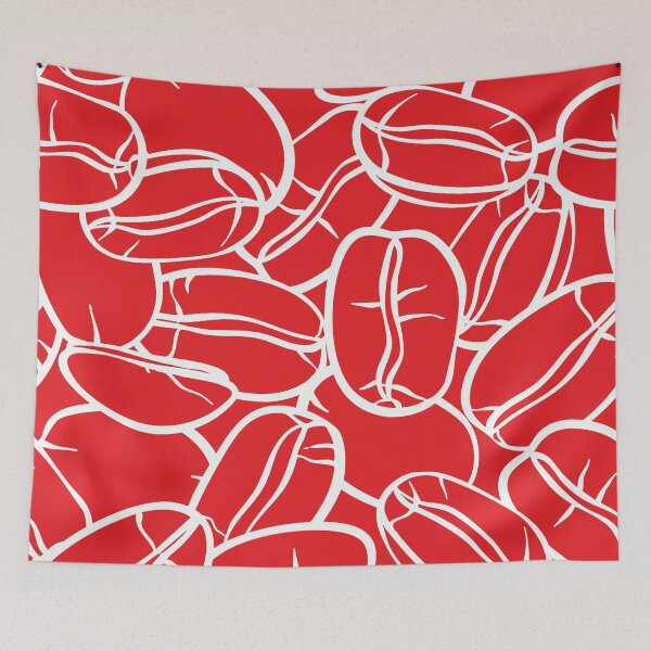 Item preview, Coffee beans with red background seamless pattern, covers decoration  designed and sold by NatalkaP.