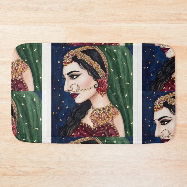 Item preview, Indian Traditional Bride Portrait Art | Rajasthani Bridal Jewelry Illustration | Elegant Desi Woman Painting designed and sold by Bhaskar Digital Art.