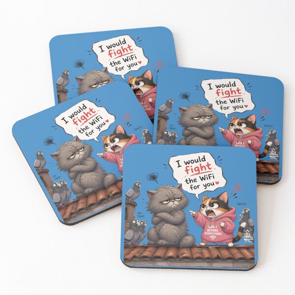 Item preview, I Would Fight the WiFi for You Cats designed and sold by alvinavery.