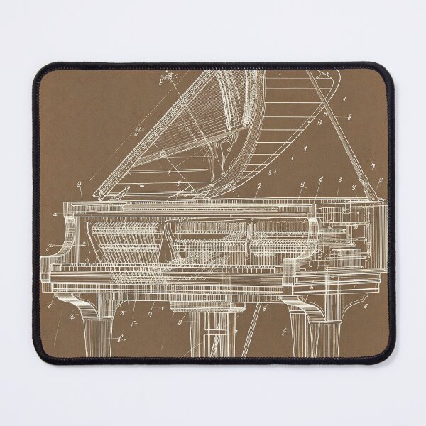 Item preview, Grand Piano Technical Blueprint Diagram designed and sold by Visual Foundry.