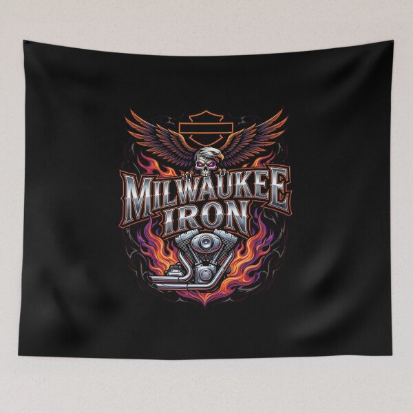 Item preview, Milwaukee Iron Harley Davidson Vintage Garage Artwork designed and sold by enzoade.