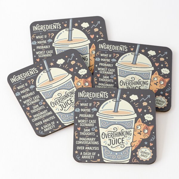 Item preview, Overthinking Juice Anxious Cat designed and sold by StillWildink.