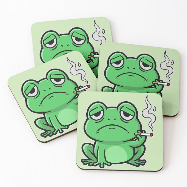 Item preview, Smoking Frog - Dark Humor Meme for Adults designed and sold by AnnArtshock.
