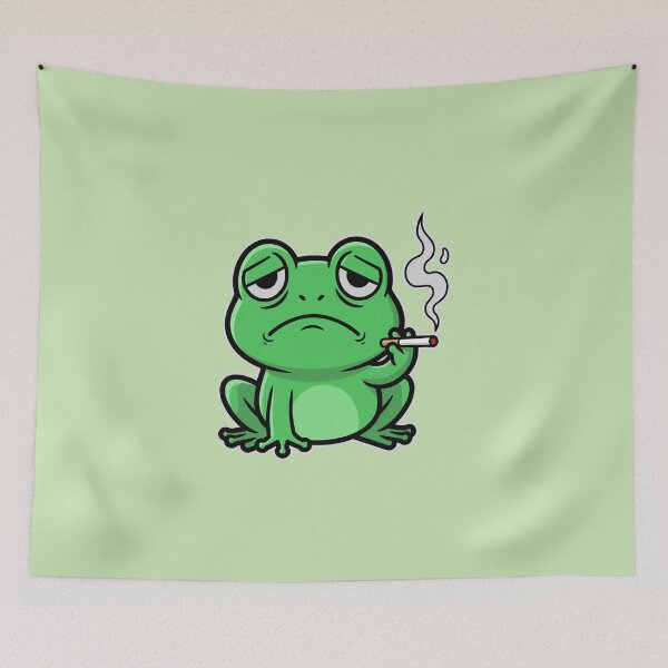 Item preview, Smoking Frog - Dark Humor Meme for Adults designed and sold by AnnArtshock.