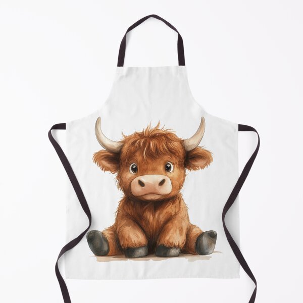 Item preview, Cute Highland Cow Watercolor Art designed and sold by StickerHavenn.