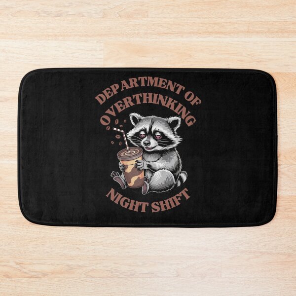 Item preview, Department Of Overthinking Night Shift - Funny Raccoon Coffee designed and sold by Design_Your_Day.