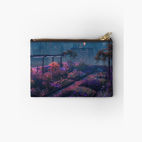 Item preview, Cyberpunk Rooftop Garden Sunset designed and sold by Visual Foundry.