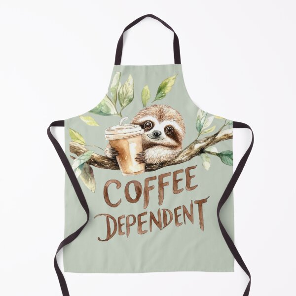 Item preview, Cute Sloth Coffee Dependent Watercolor Art designed and sold by MegaNovaArt.