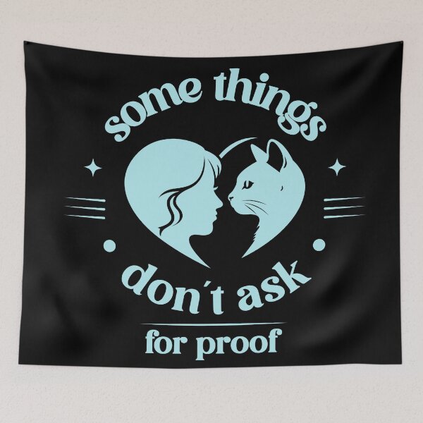 Item preview, Some Things Don't Ask For Proof – Woman and Cat Shadow Heart Valentine Design designed and sold by ZUMERI.