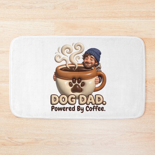 Item preview, Dog Dad Powered By Coffee Funny Gift designed and sold by pradeepvisuals.