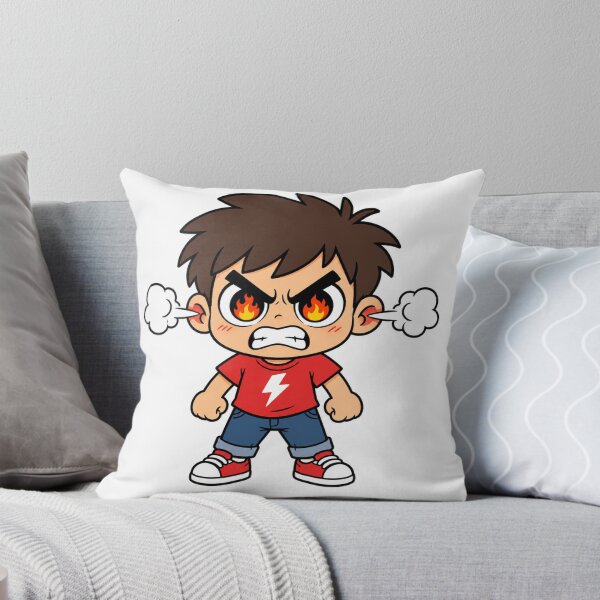Item preview, Angry Little Boy with Fiery Eyes designed and sold by LevelUpReads.