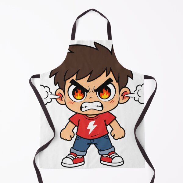 Item preview, Angry Little Boy with Fiery Eyes designed and sold by LevelUpReads.