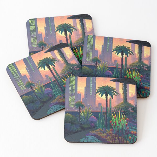 Item preview, Cyberpunk Sunset Desert Garden Oasis designed and sold by Visual Foundry.