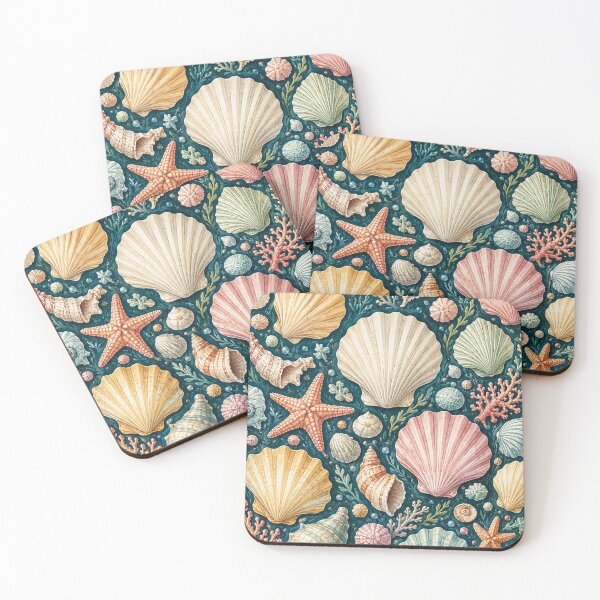 Item preview, Coastal Seashell Pattern designed and sold by Lizetteh.