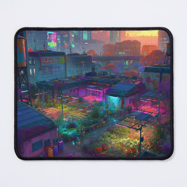Item preview, Neon Urban Rooftop Garden Sunset designed and sold by Visual Foundry.