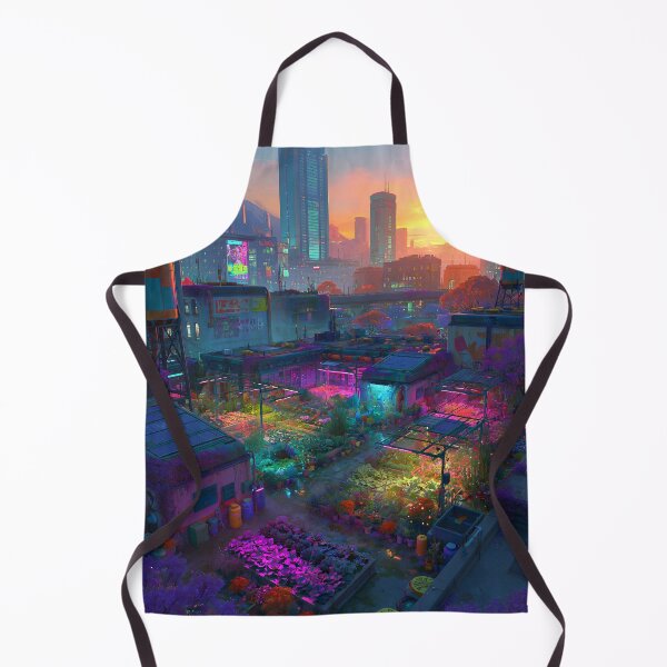 Item preview, Neon Urban Rooftop Garden Sunset designed and sold by Visual Foundry.