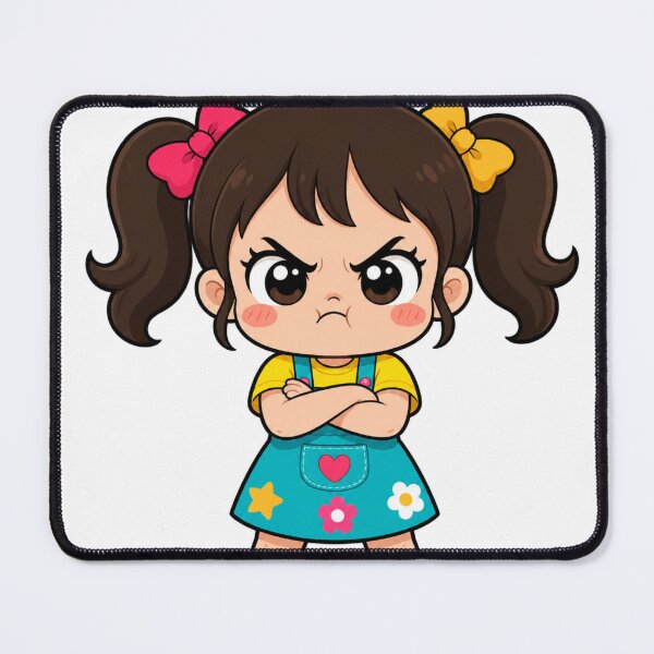 Item preview, Pouting Angry Girl with Folded Arms designed and sold by LevelUpReads.