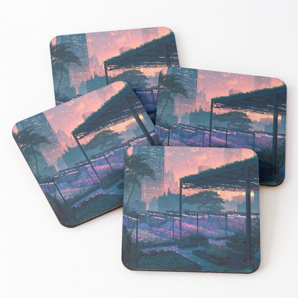 Item preview, Neon Rooftop Garden at Sunset designed and sold by Visual Foundry.
