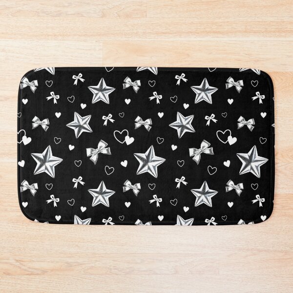 Item preview, Dark Cyber Y2K Metallic Star Ribbon Repeating Pattern designed and sold by LoviqueLab.