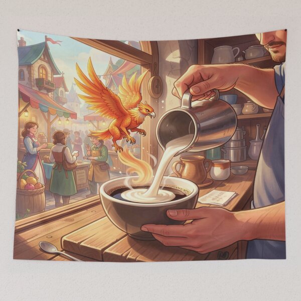 Item preview, Phoenix Coffee Moment – Magical café charm blending everyday life, warmth, and fantastic energy designed and sold by FotoworldEdel.