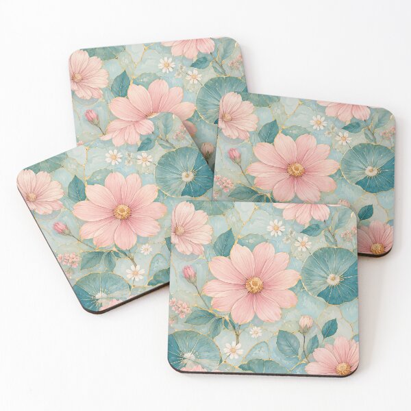 Item preview, Pink Cosmos Lily Pad Pattern designed and sold by Lizetteh.