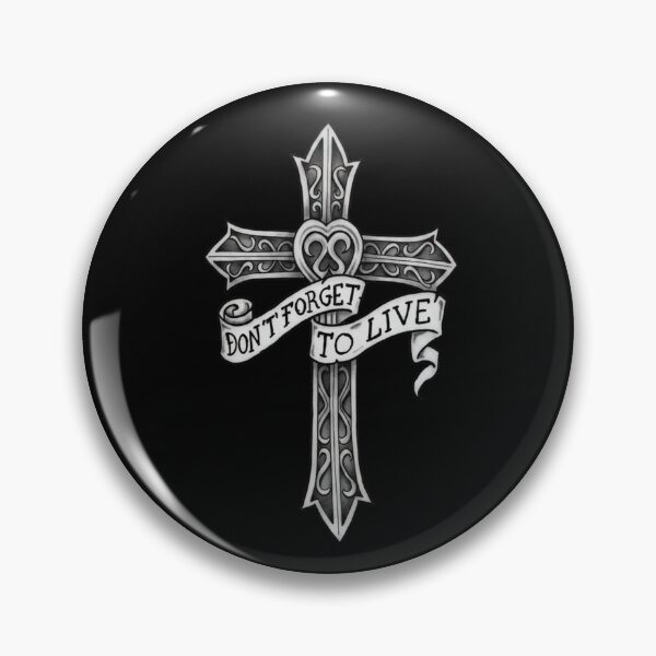 Item preview, YUNGBLUD don't forget to live with cross (black) designed and sold by bruise+blush.