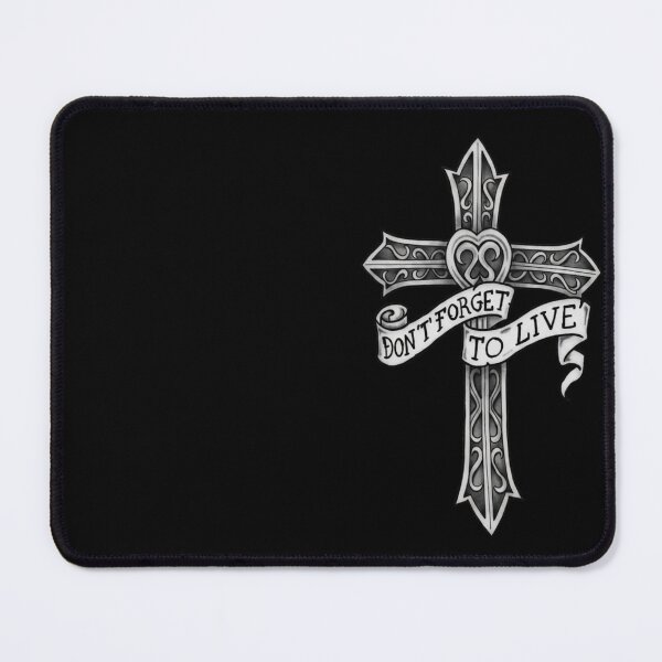 Item preview, YUNGBLUD don't forget to live with cross (black) designed and sold by bruise+blush.